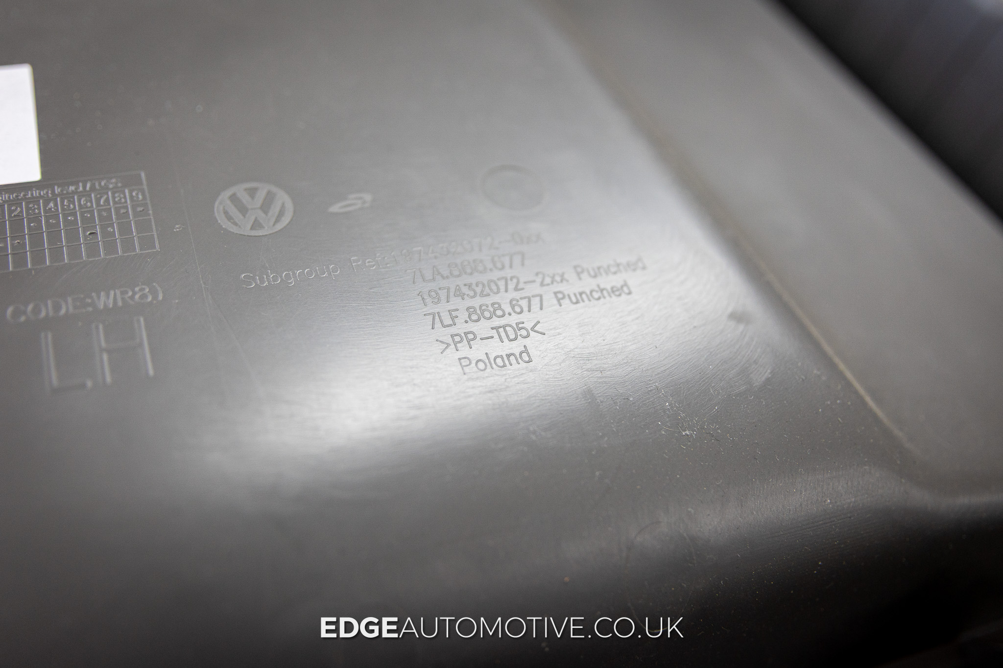 How to bond polypropylene (1 of 2) PP-TD5 stamp moulded into the back of a car door card